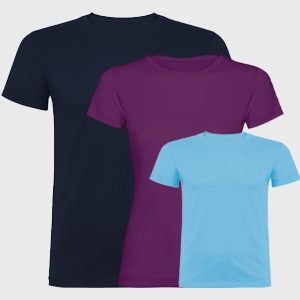 Modelos de camisetas disponibles para hombre, mujer y niños